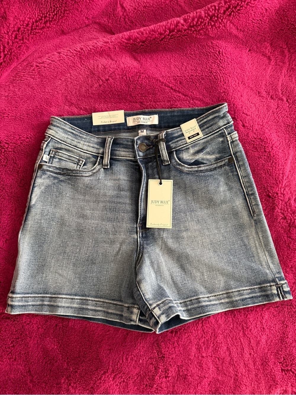 Judy Blue Faded Light Blue Mid-Rise Denim Shorts NWT
